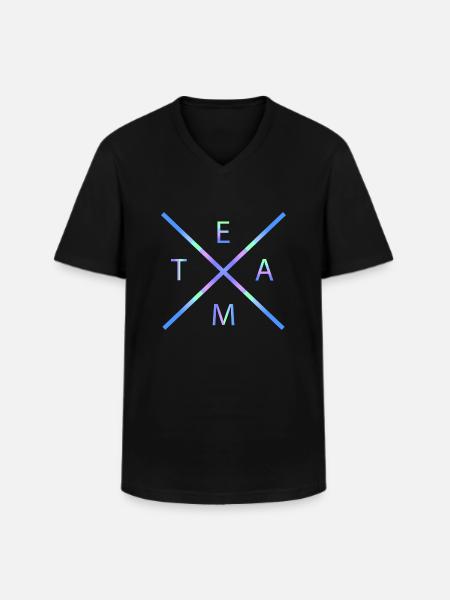 Team - Männer-T-Shirt mit V-Ausschnitt - Schwarz