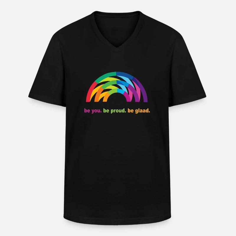 Stolz-Regenbogen - Männer-T-Shirt mit V-Ausschnitt - Schwarz