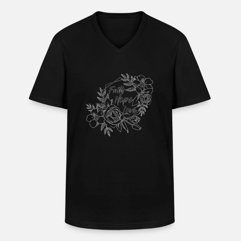 Glaube Hoffnung Liebe - Männer-T-Shirt mit V-Ausschnitt - Schwarz
