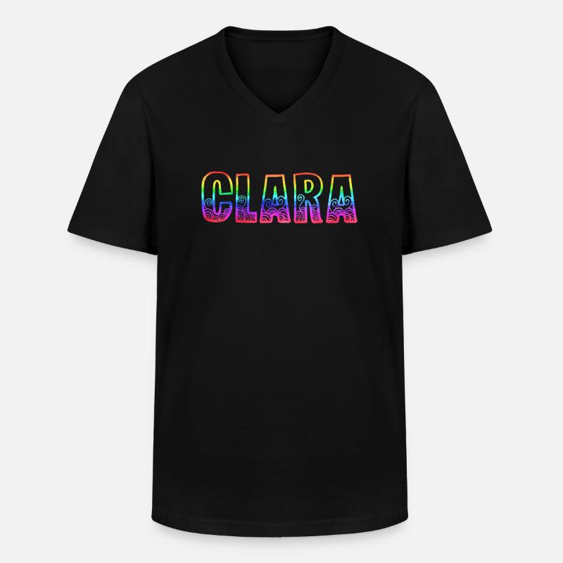 clara rs regenbogen - Männer-T-Shirt mit V-Ausschnitt - Schwarz