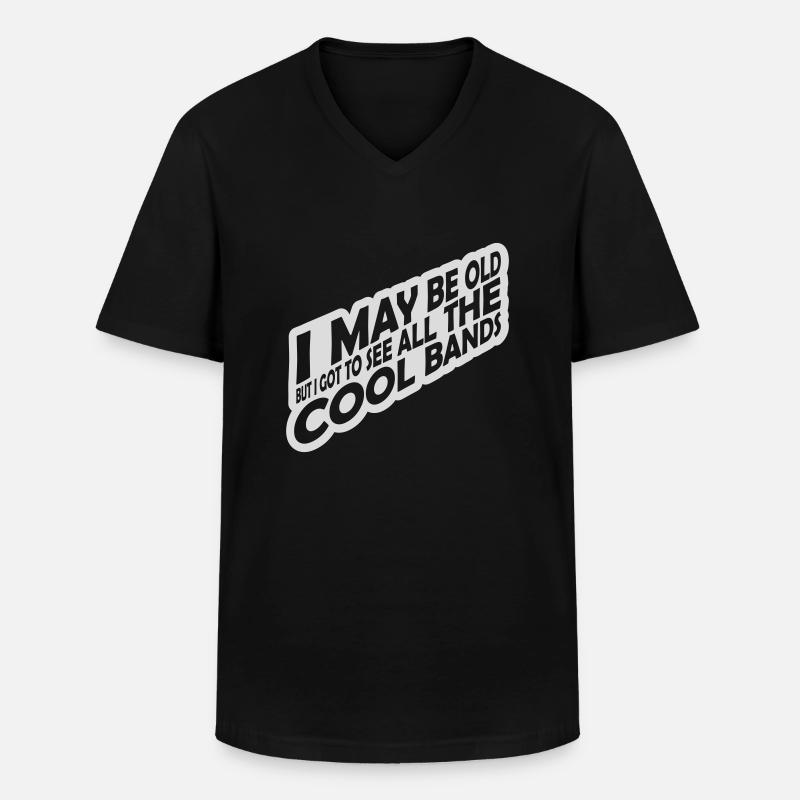 I may be old - Männer-T-Shirt mit V-Ausschnitt - Schwarz