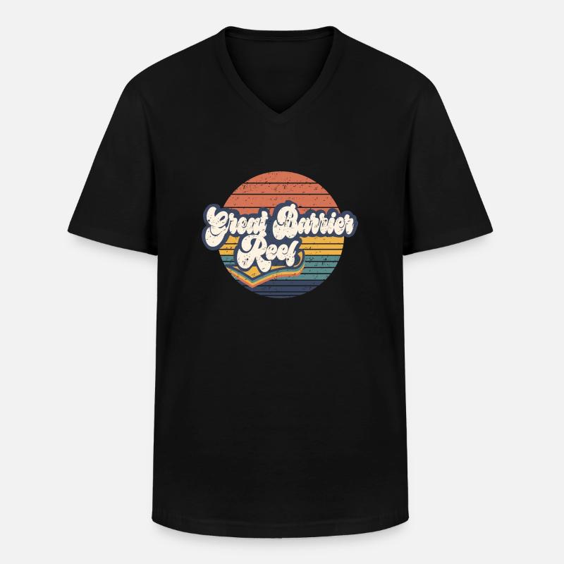 Great Barrier Reef - Männer-T-Shirt mit V-Ausschnitt - Schwarz