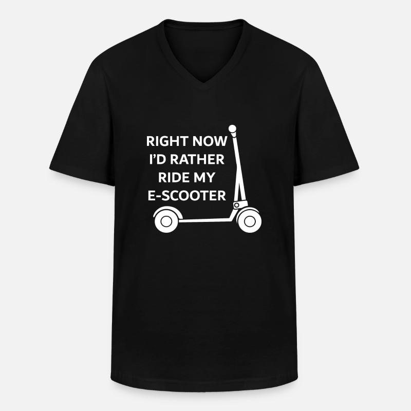 E-Scooter E-Roller Scooter - Männer-T-Shirt mit V-Ausschnitt - Schwarz