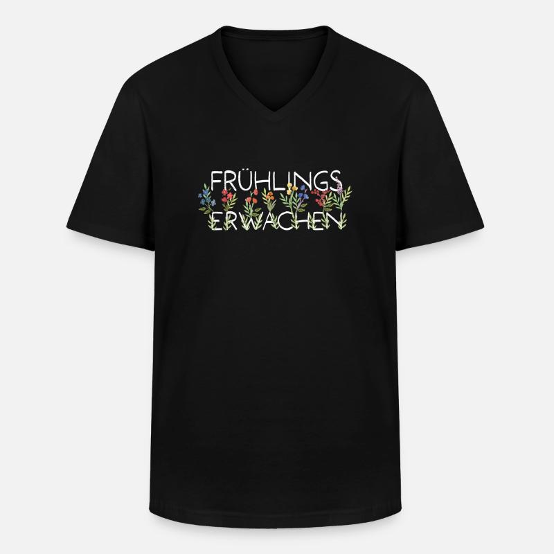 Frühlingserwachen - Männer-T-Shirt mit V-Ausschnitt - Schwarz