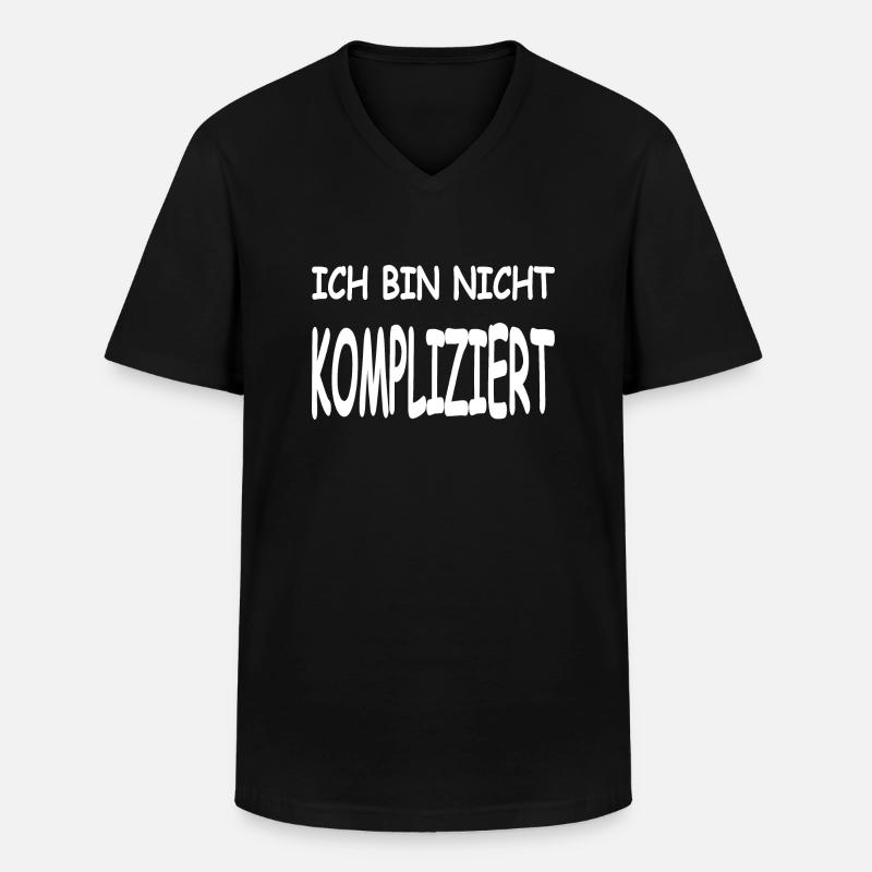 Kompliziert - Männer-T-Shirt mit V-Ausschnitt - Schwarz