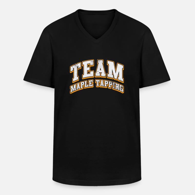 team maple tapping Design - Männer-T-Shirt mit V-Ausschnitt - Schwarz