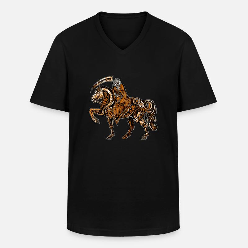 Grim Reaper - Männer-T-Shirt mit V-Ausschnitt - Schwarz