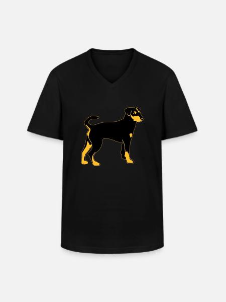 pinscher dog - Men's V-Neck T-Shirt - black