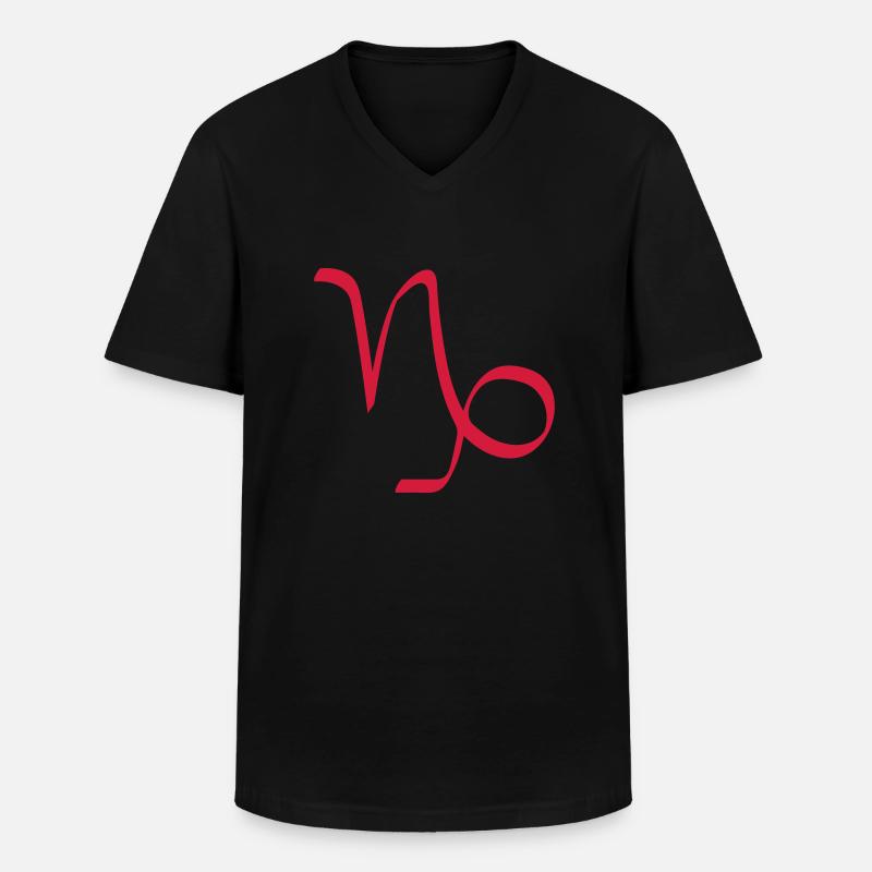 Sternzeichen Steinbock - Männer-T-Shirt mit V-Ausschnitt - Schwarz