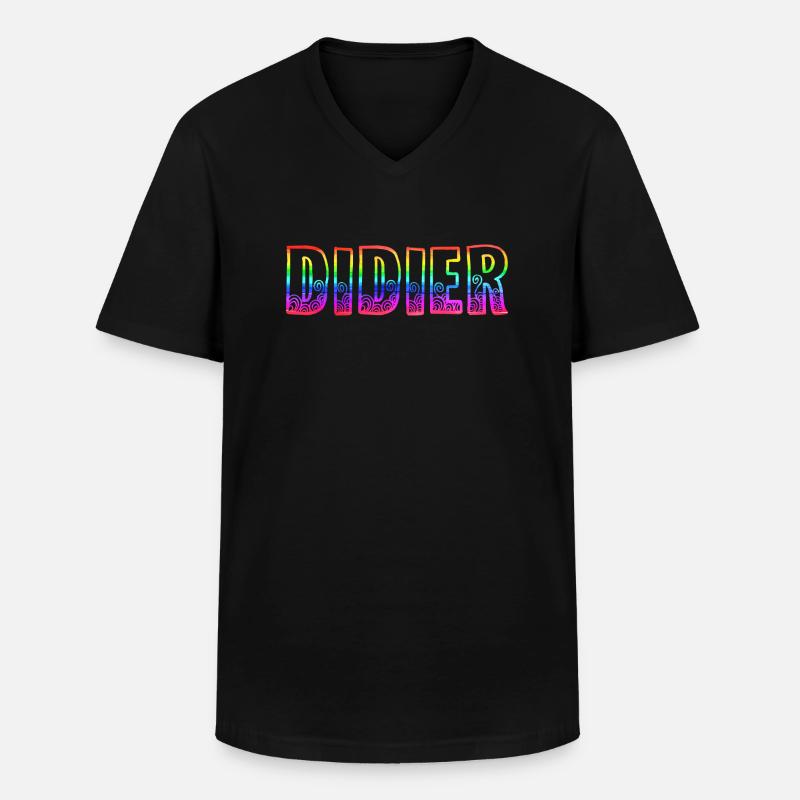 didier rs regenbogen - Männer-T-Shirt mit V-Ausschnitt - Schwarz