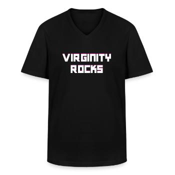 Virginity Rocks Moderne - T-shirt col V Homme - noir - Devant - AI Model Male 178 dark (178cm)