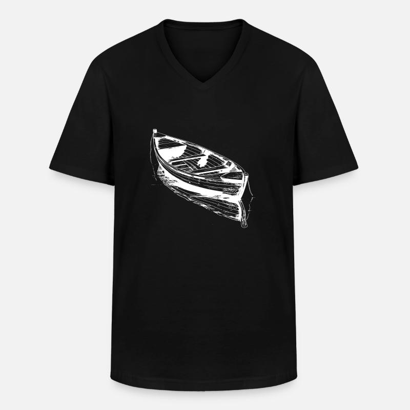 Boot - Männer-T-Shirt mit V-Ausschnitt - Schwarz