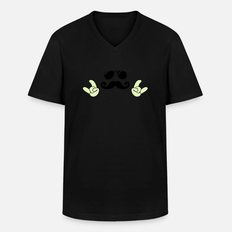 cool face - Männer-T-Shirt mit V-Ausschnitt - Schwarz