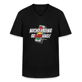 Nicht meine ReGIERung - Männer-T-Shirt mit V-Ausschnitt - Schwarz - Vorne - AI Model Male 178 dark (178cm)
