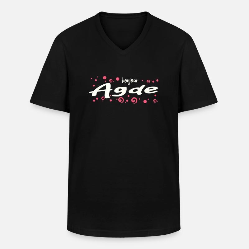 Agde - Männer-T-Shirt mit V-Ausschnitt - Schwarz