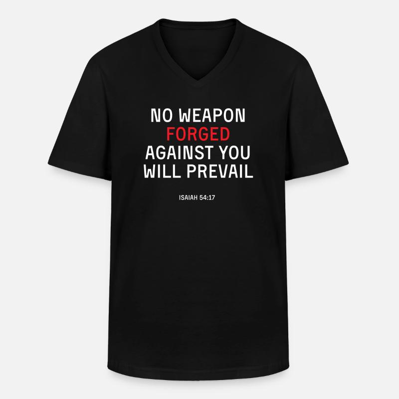 Bible Scripture Isaiah 54:17 - Men's V-Neck T-Shirt - black