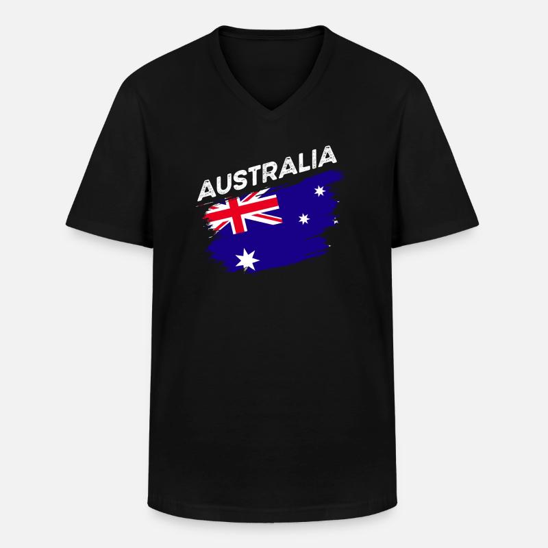 Australien - Männer-T-Shirt mit V-Ausschnitt - Schwarz