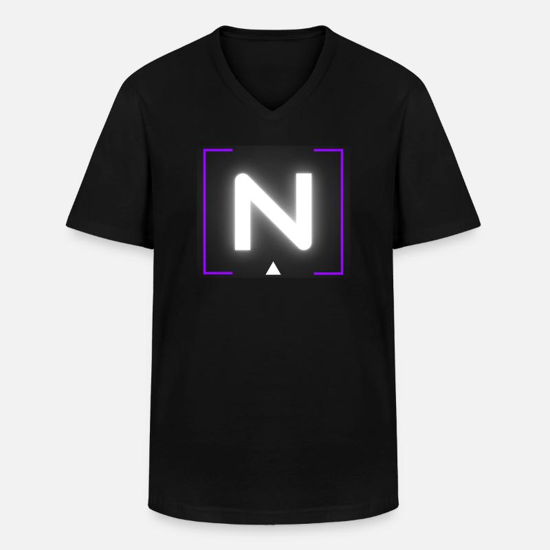 Buchstabe "N" - Männer-T-Shirt mit V-Ausschnitt - Schwarz