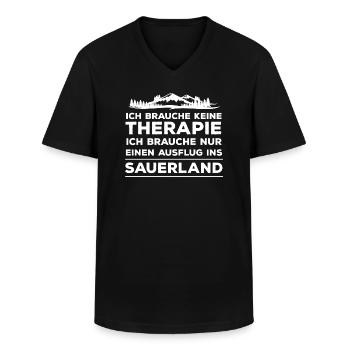Therapie Sauerland Sauerländer Urlaub NRW - Männer-T-Shirt mit V-Ausschnitt - Schwarz - Vorne - AI Model Male 178 dark (178cm)