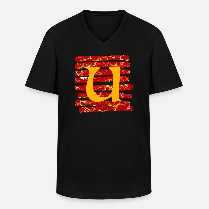 Stripes E 232 U - Men's V-Neck T-Shirt - black