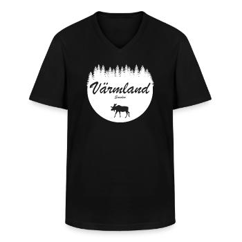 Värmland Schweden Aufkleber Urlaub Elch Norden - Männer-T-Shirt mit V-Ausschnitt - Schwarz - Vorne - AI Model Male 178 dark (178cm)