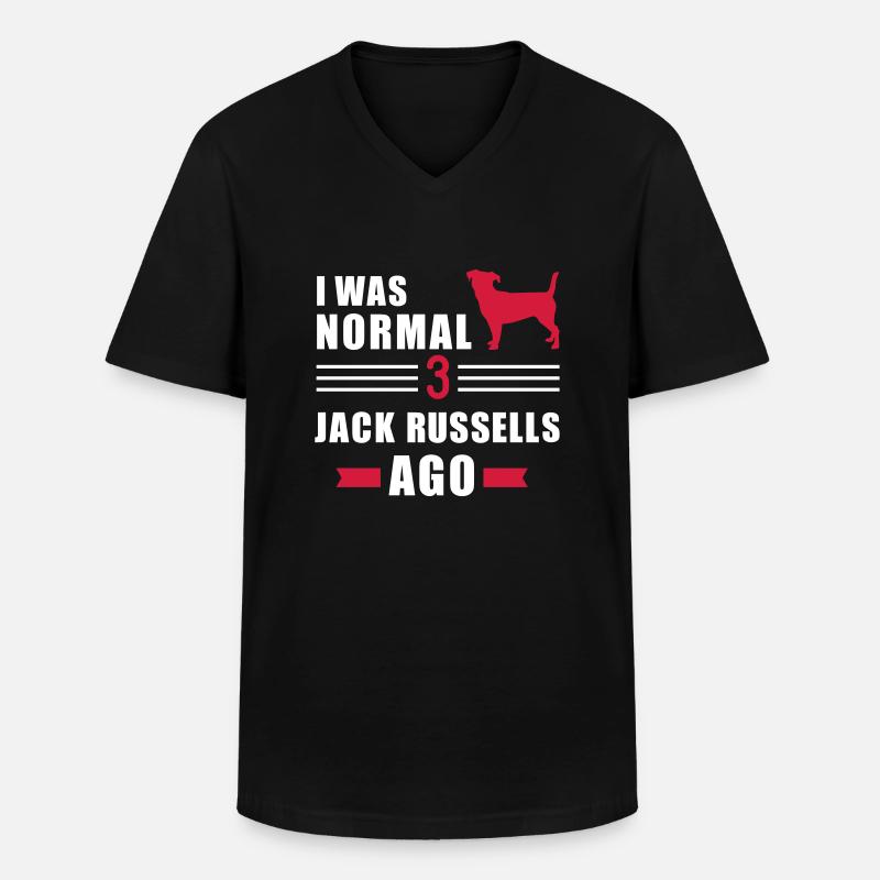 Jack Russell - Männer-T-Shirt mit V-Ausschnitt - Schwarz