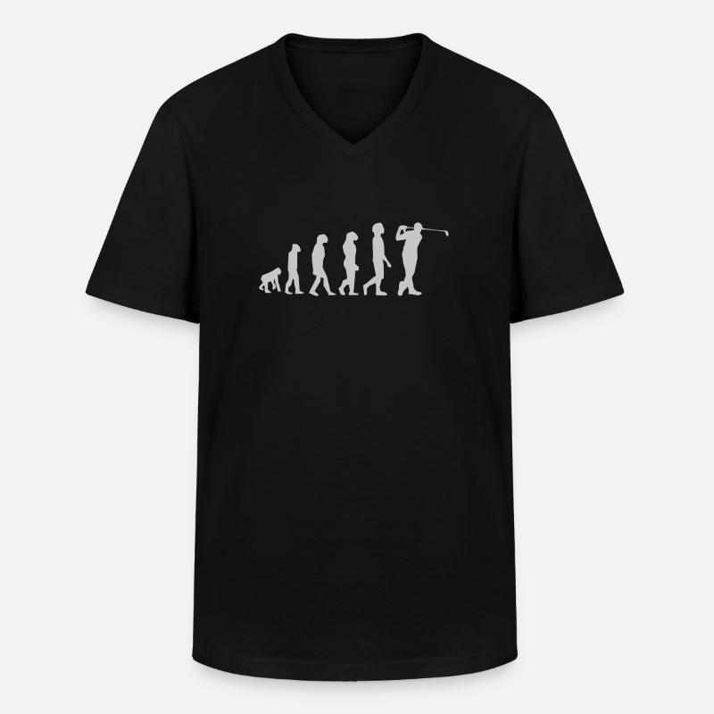 Golf Evolution - Männer-T-Shirt mit V-Ausschnitt - Schwarz