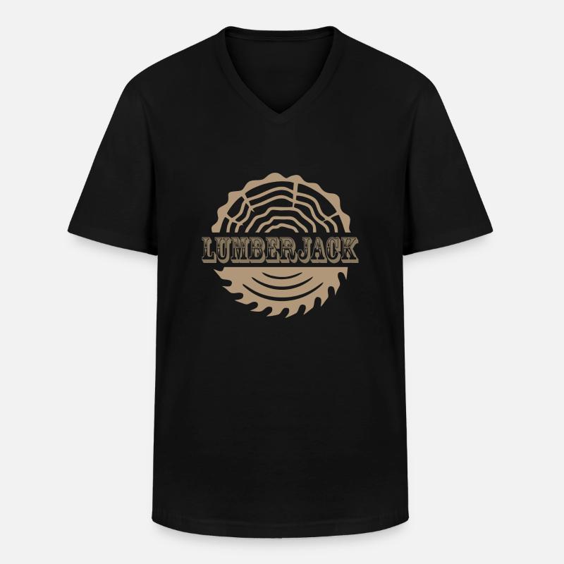 Lumberjack - Männer-T-Shirt mit V-Ausschnitt - Schwarz