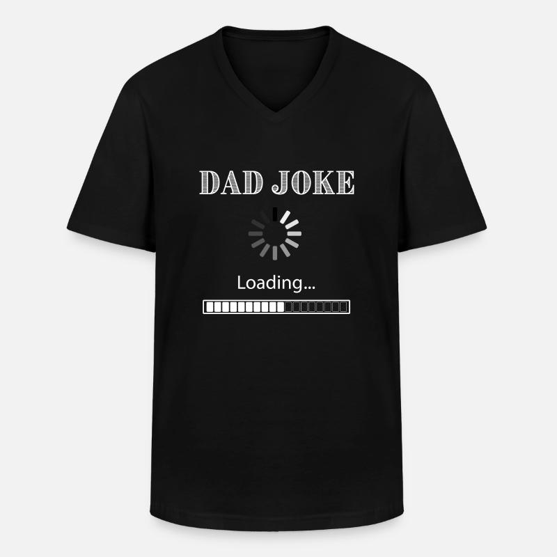 Dad Joke Loading White - Männer-T-Shirt mit V-Ausschnitt - Schwarz