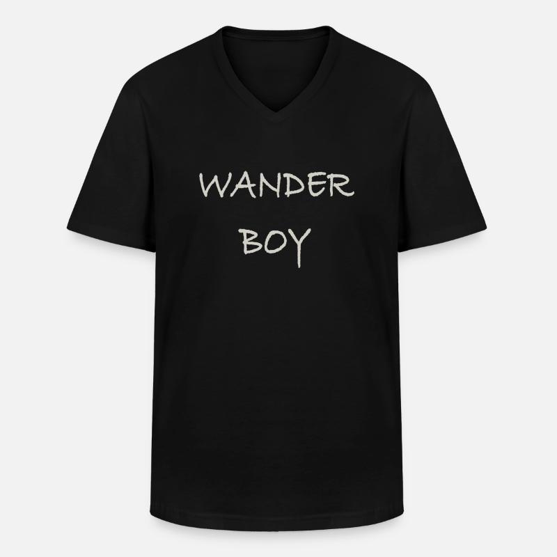 Wander Boy - Männer-T-Shirt mit V-Ausschnitt - Schwarz