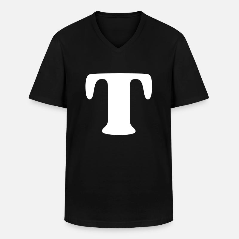 Buchstabe T - Männer-T-Shirt mit V-Ausschnitt - Schwarz