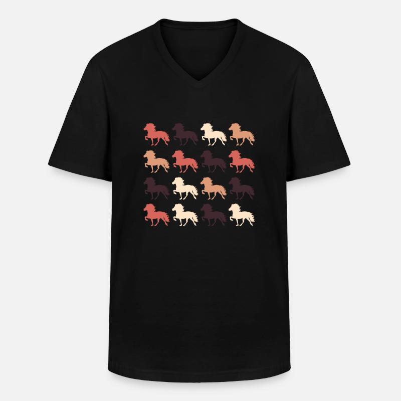 Isandpferd - Männer-T-Shirt mit V-Ausschnitt - Schwarz