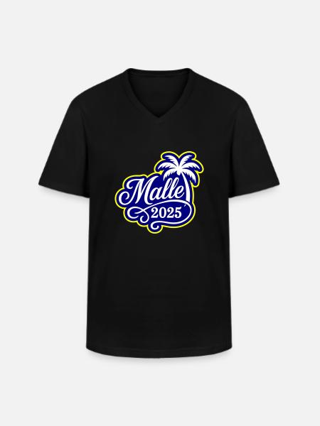 Malle 2025 Palm Tree - Men's V-Neck T-Shirt - black