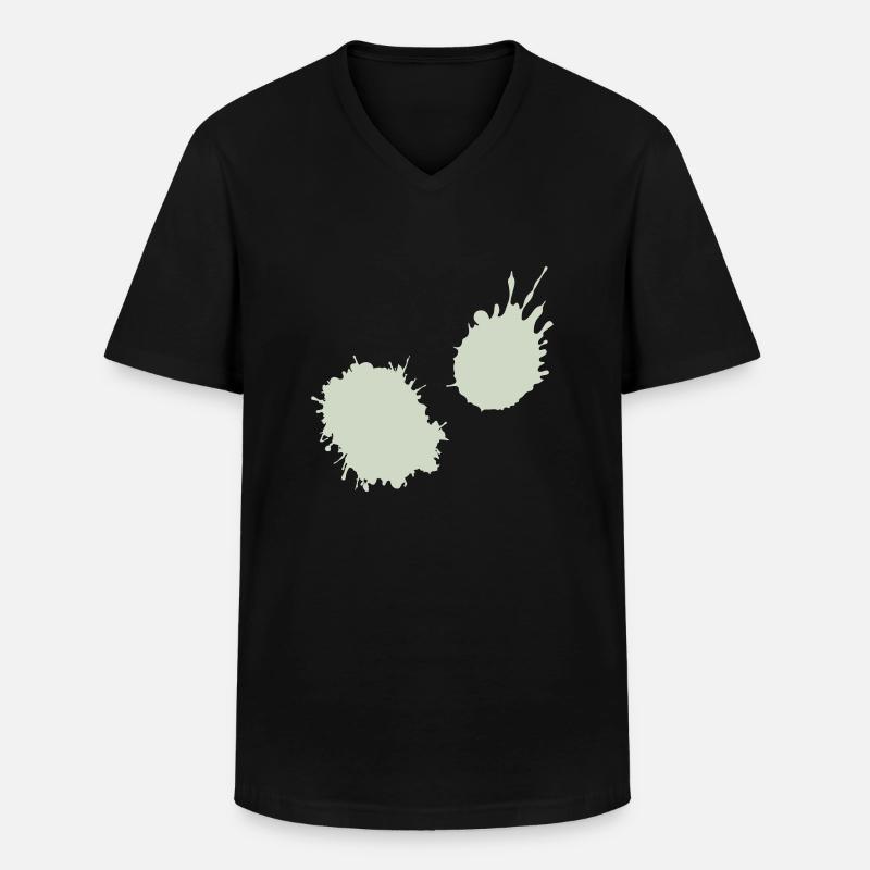 splatter farbklecks - Männer-T-Shirt mit V-Ausschnitt - Schwarz