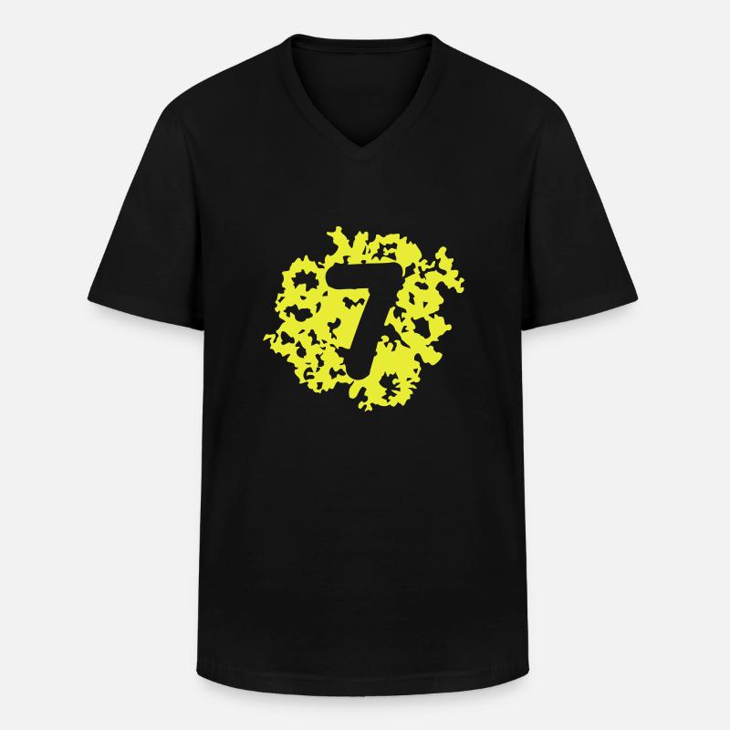 numero7 2211 - Männer-T-Shirt mit V-Ausschnitt - Schwarz