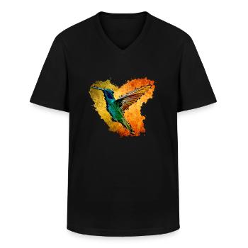 colibri - T-shirt col V Homme - noir - Devant - AI Model Male 178 dark (178cm)