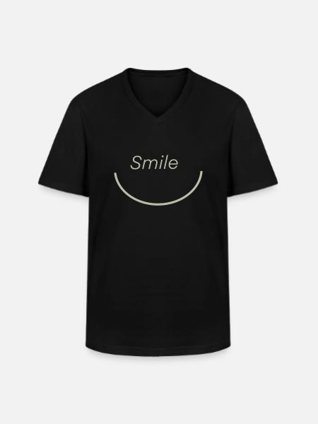 Smile - Men's V-Neck T-Shirt - black