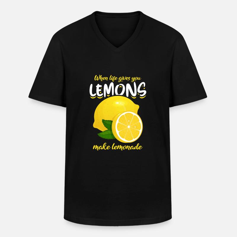 Funny lemon saying make lemonade - Men's V-Neck T-Shirt - black