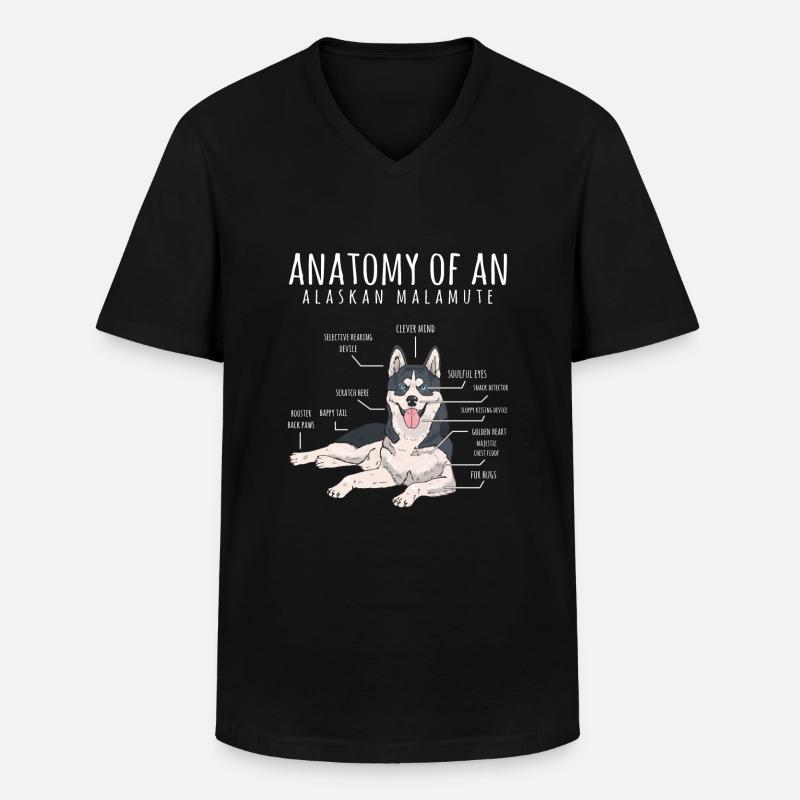 Alaskan Malamute Lustiger Hundehalter - Männer-T-Shirt mit V-Ausschnitt - Schwarz