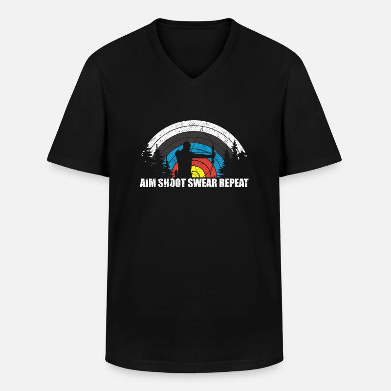 Spaß Bogenschießen Bogenjäger Bogenjagd Bogenjagd - Männer-T-Shirt mit V-Ausschnitt - Schwarz