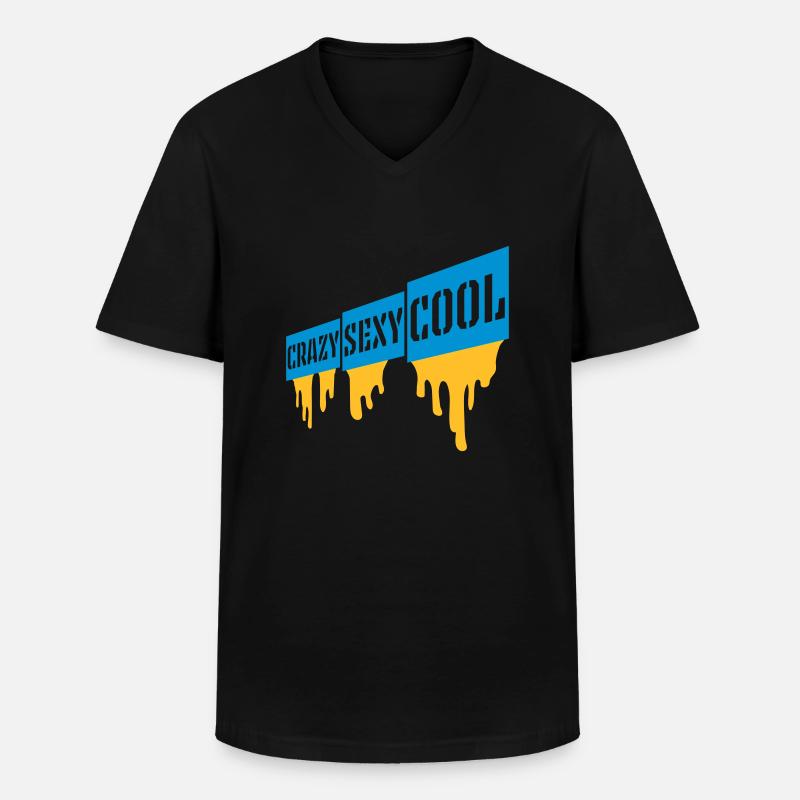 crazy sexy cool Design - Männer-T-Shirt mit V-Ausschnitt - Schwarz