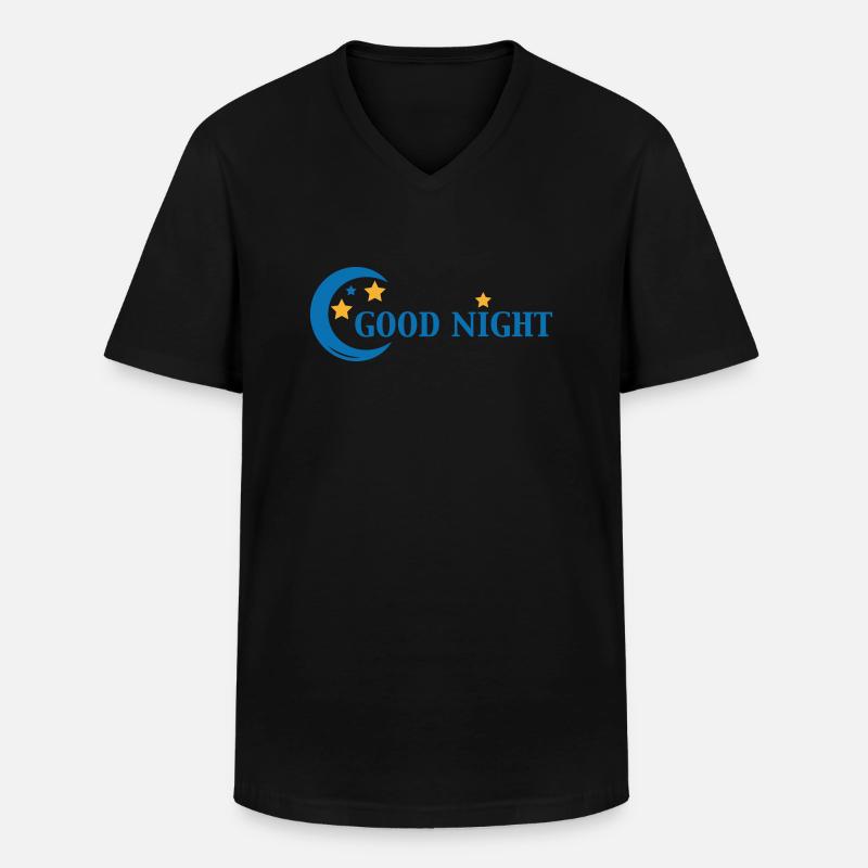 Good Night - Männer-T-Shirt mit V-Ausschnitt - Schwarz