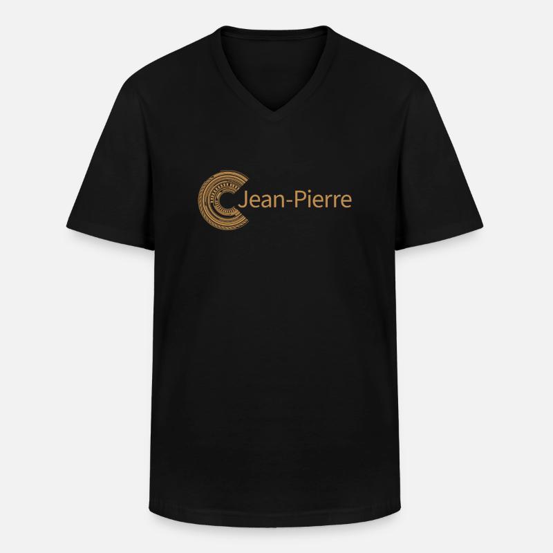 Für Jean Pierre - Männer-T-Shirt mit V-Ausschnitt - Schwarz