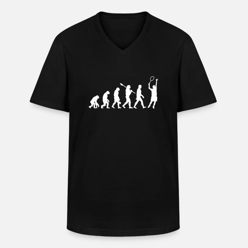 Evolution des Tennissports - Männer-T-Shirt mit V-Ausschnitt - Schwarz