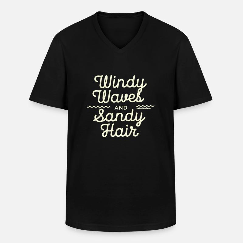 windy waves - Männer-T-Shirt mit V-Ausschnitt - Schwarz