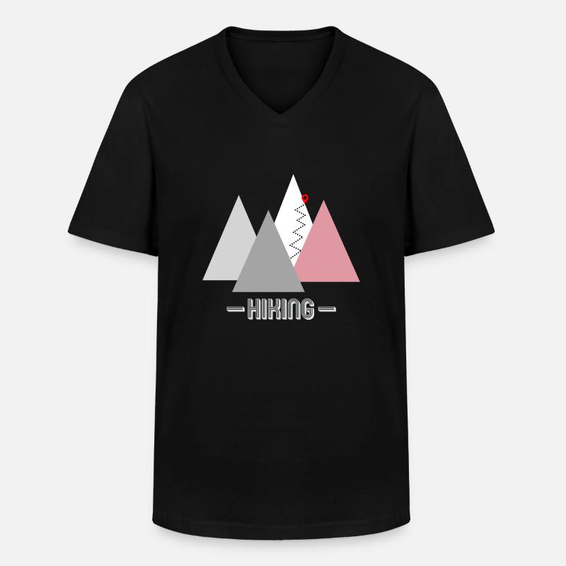 HIKING Logo Design - Männer-T-Shirt mit V-Ausschnitt - Schwarz