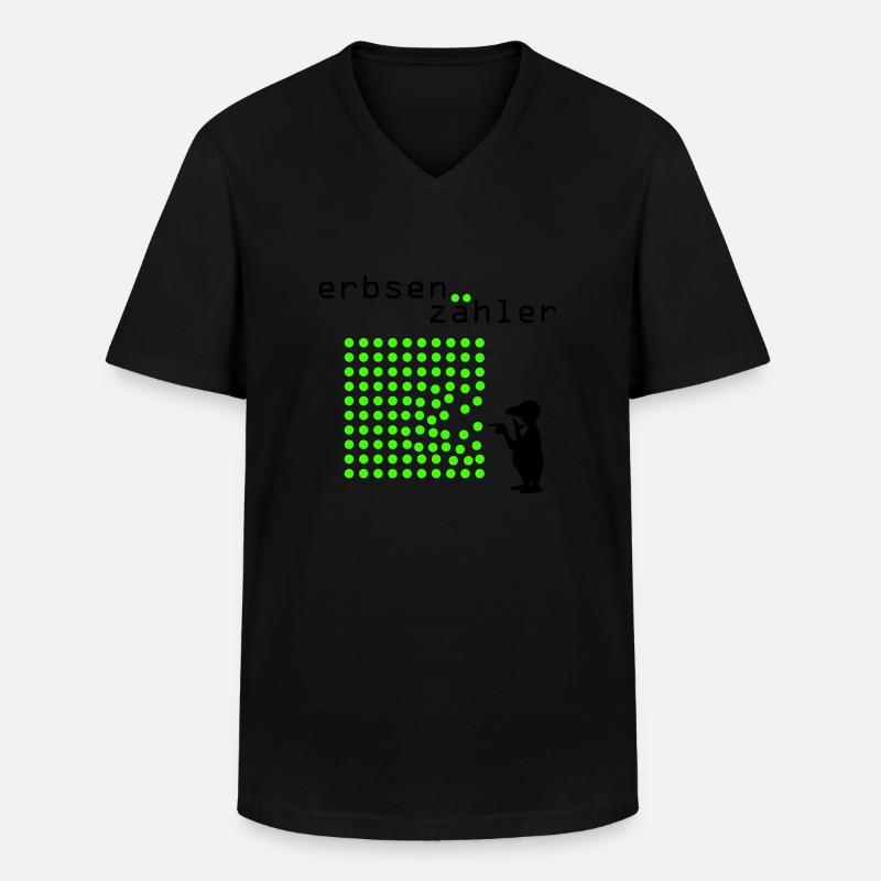 Erbsenzähler - Männer-T-Shirt mit V-Ausschnitt - Schwarz