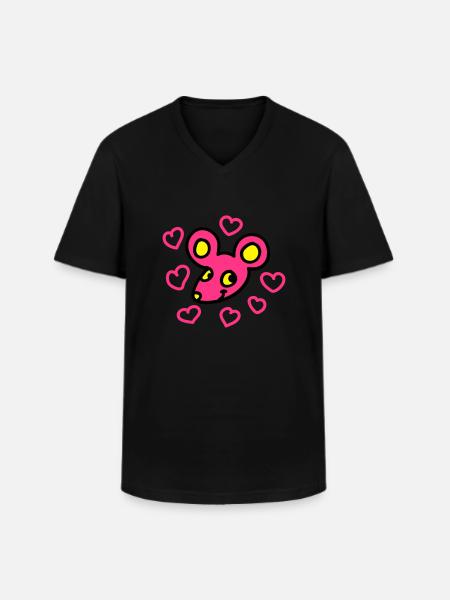 Lovers Mouse 3 - Men's V-Neck T-Shirt - black