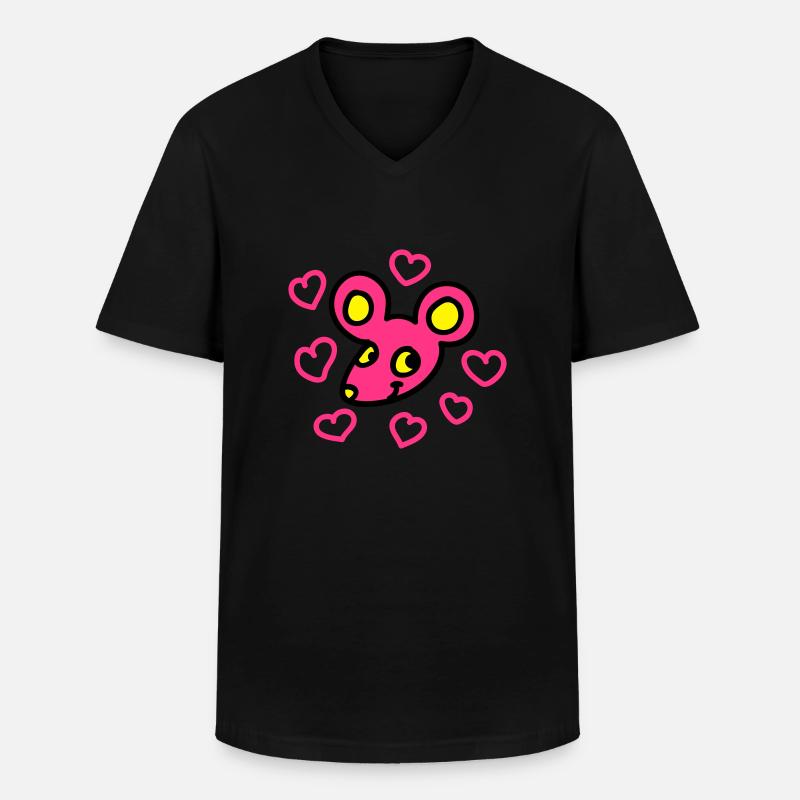 Verliebte Maus 3 - Männer-T-Shirt mit V-Ausschnitt - Schwarz