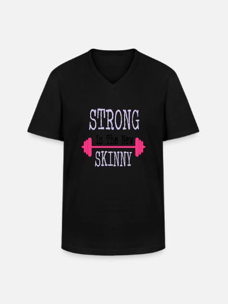 Strong - Männer-T-Shirt mit V-Ausschnitt - Schwarz